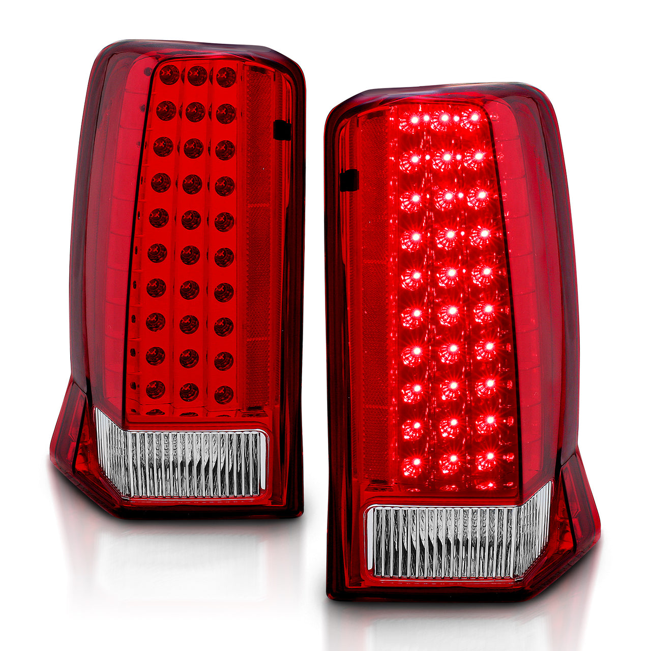 CADILLAC ESCALADE 02-06/ESCALADE ESV 03-06 LED TAIL LIGHTS RED/CLEAR (W/O CAP)