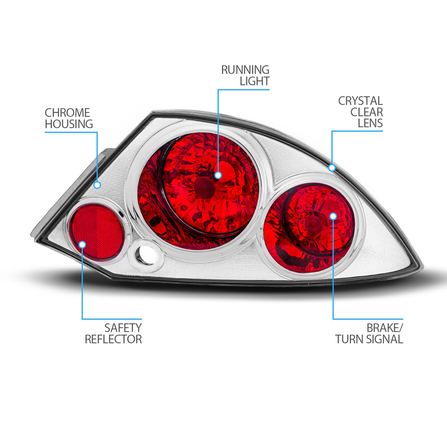 MITSUBISHI ECLIPSE 00-02 TAIL LIGHTS CHROME