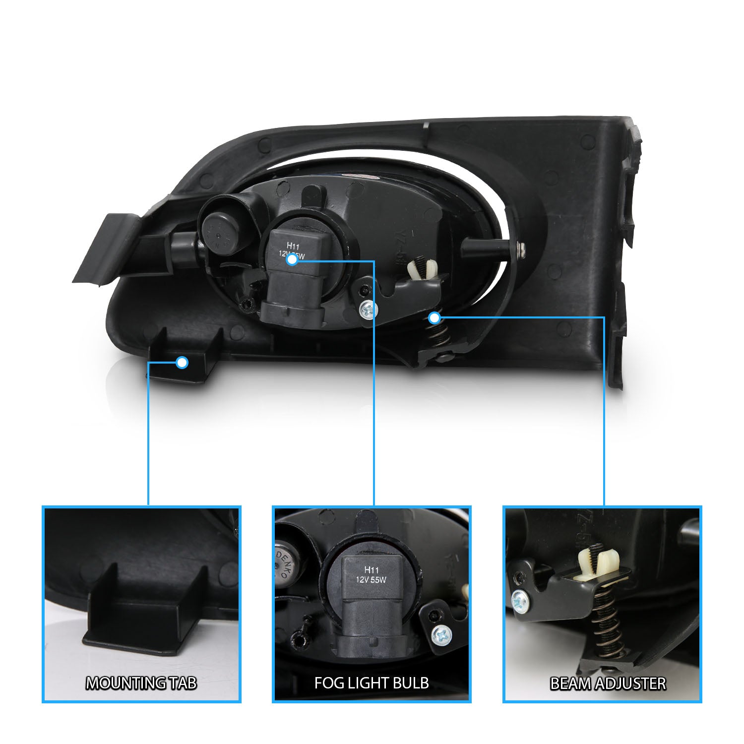 USED FOR HONDA CIVIC 2001 WITH WIRING KITS AND SWITCH(CLEAR)