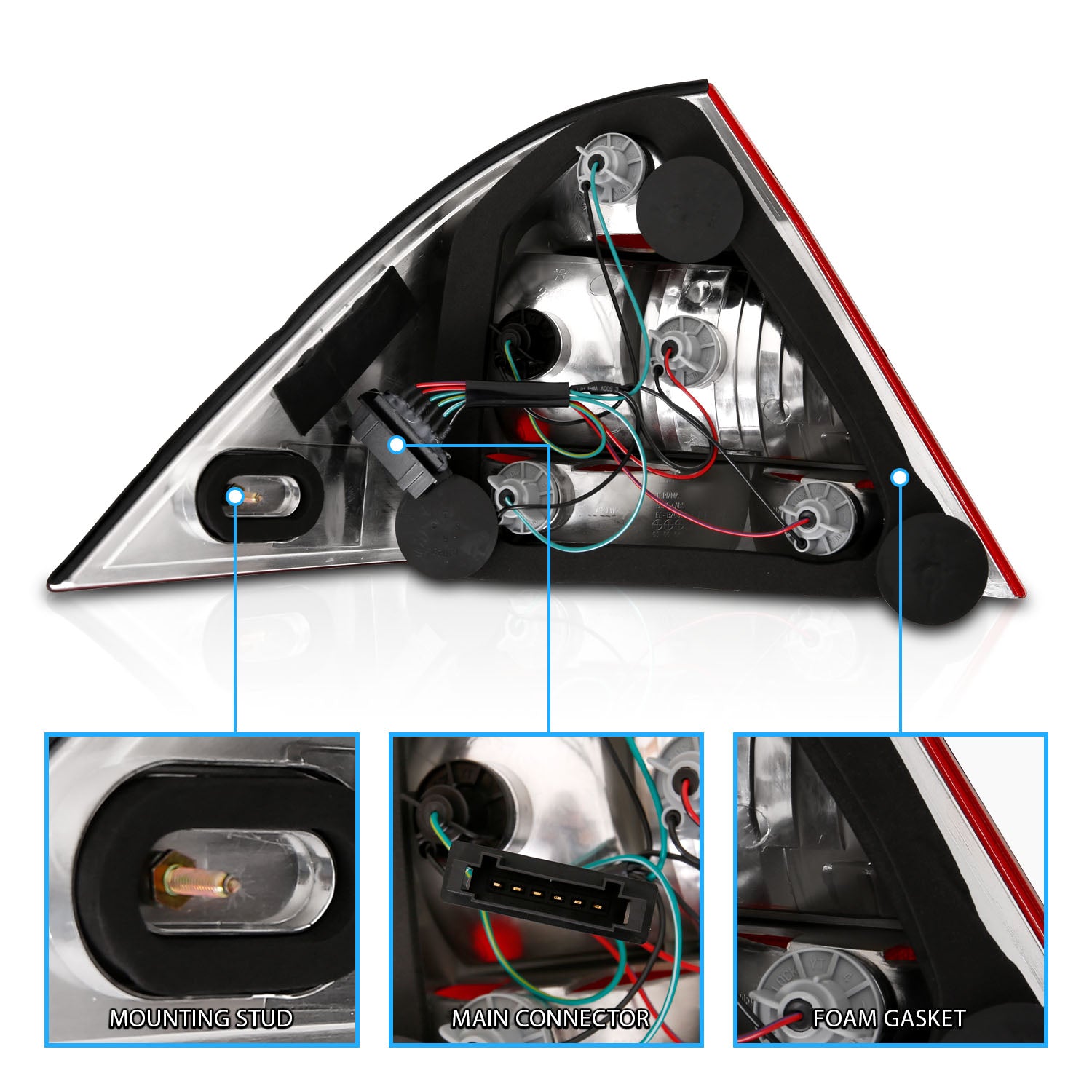 MBZ C CLASS W203 00-03 TAIL LIGHTS RED/SMOKE