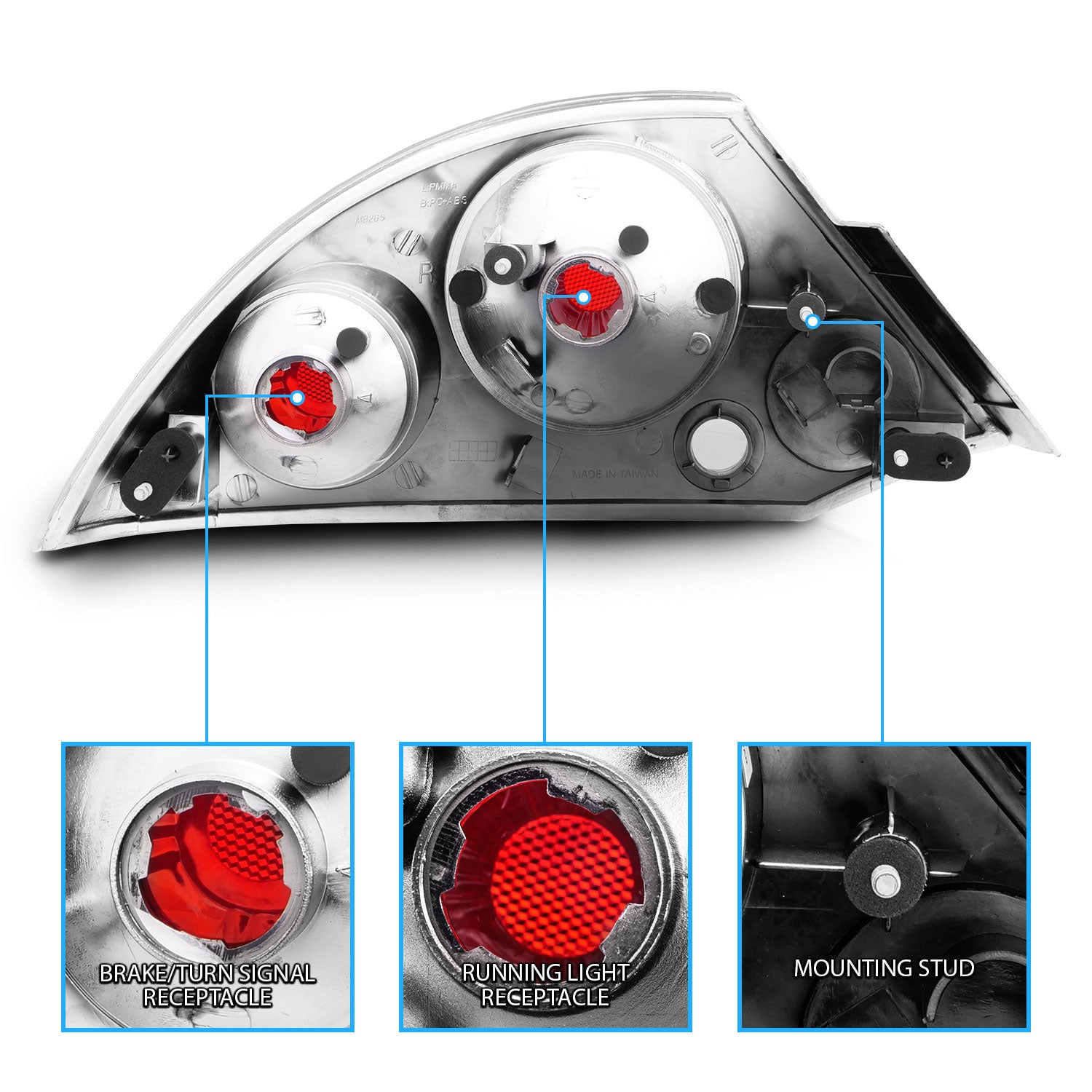 MITSUBISHI ECLIPSE 00-02 TAIL LIGHTS CHROME