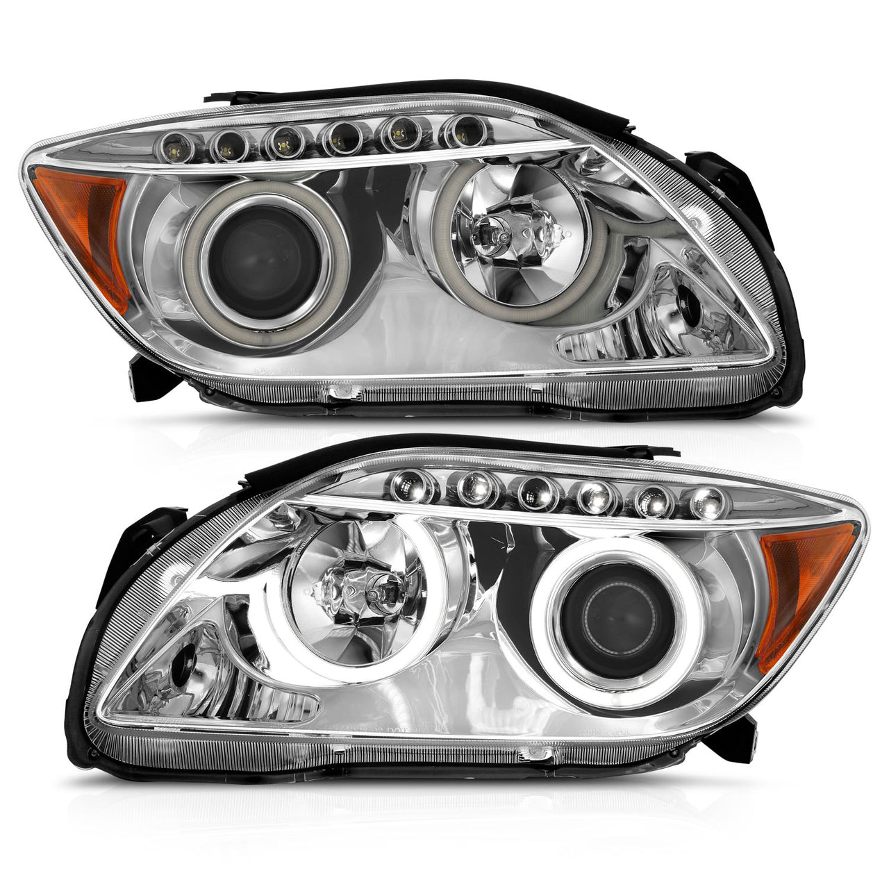 SCION TC 05-10 PROJECTOR HEADLIGHTS HALO CHROME CLEAR AMBER (RX HALO)