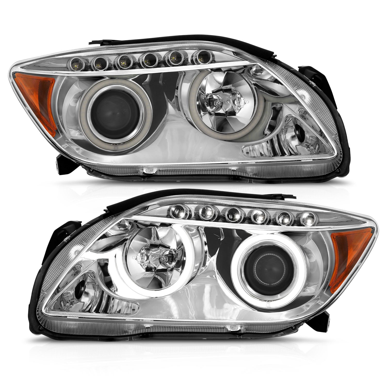 SCION TC 05-10 PROJECTOR HEADLIGHTS HALO CHROME CLEAR AMBER (RX HALO)