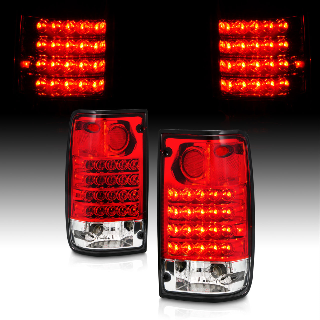 TOYOTA PICKUP 89-95 LED TAIL LIGHTS RED/CLEAR