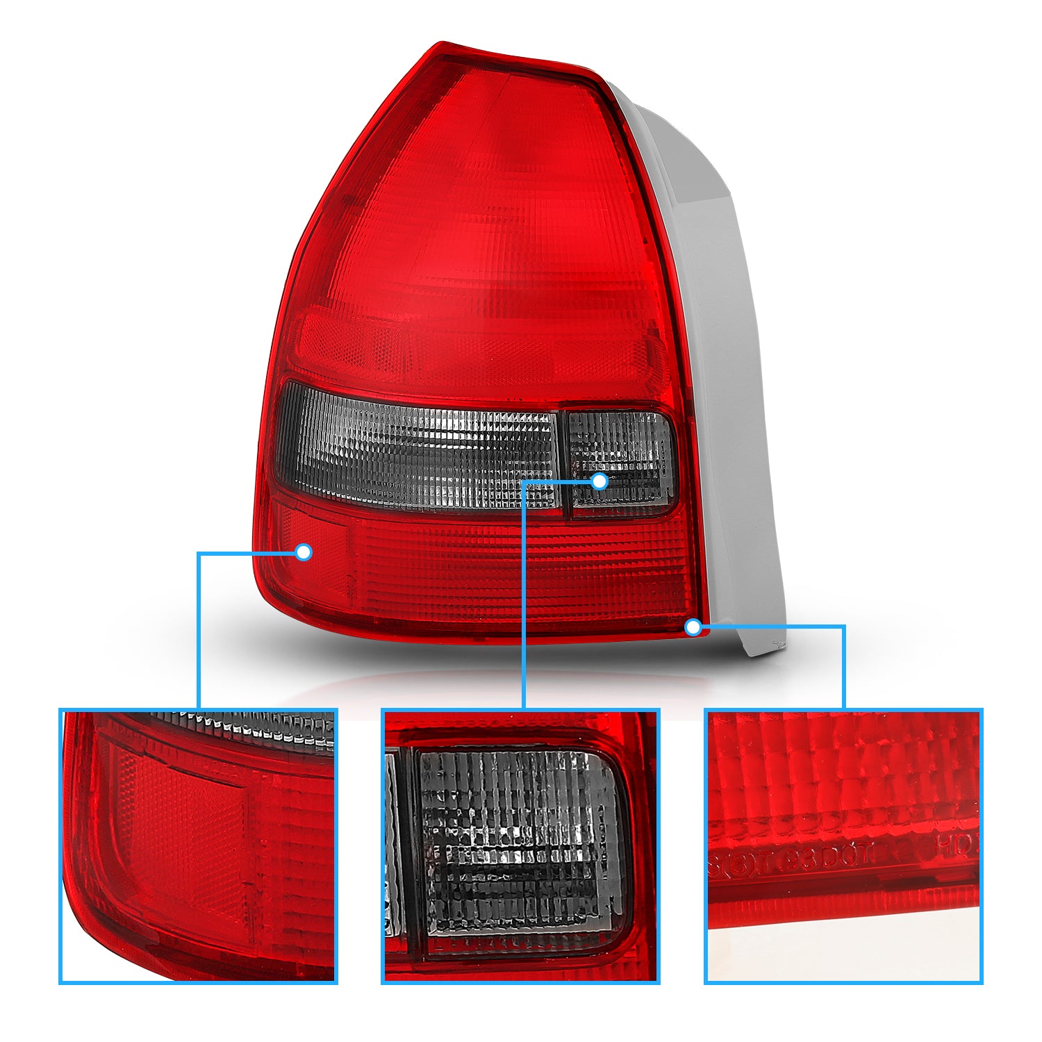 HONDA CIVIC 96-98 3DR TAIL LIGHTS RED/SMOKE