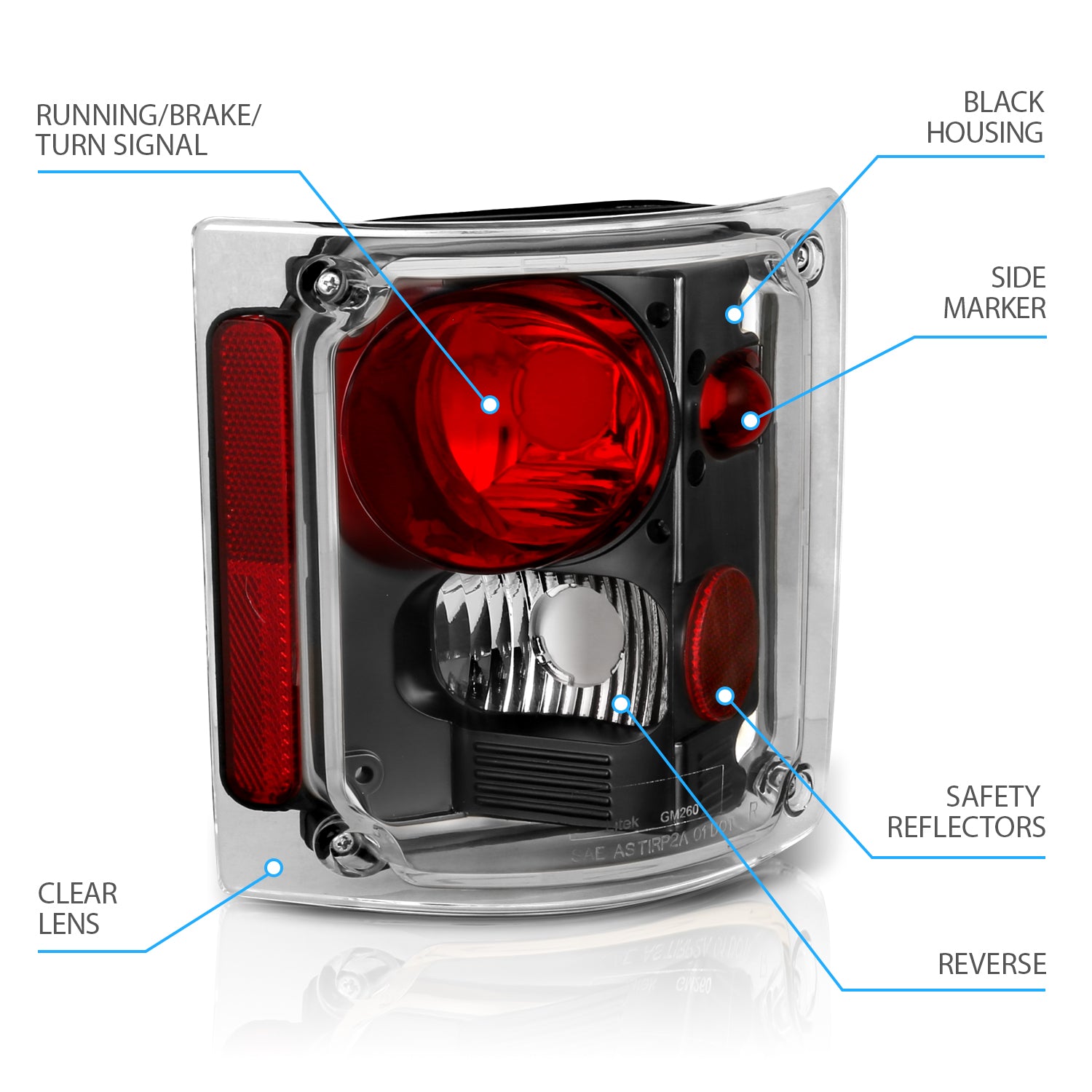 CHEVY FULLSIZE 73-87 TAIL LIGHTS BLACK