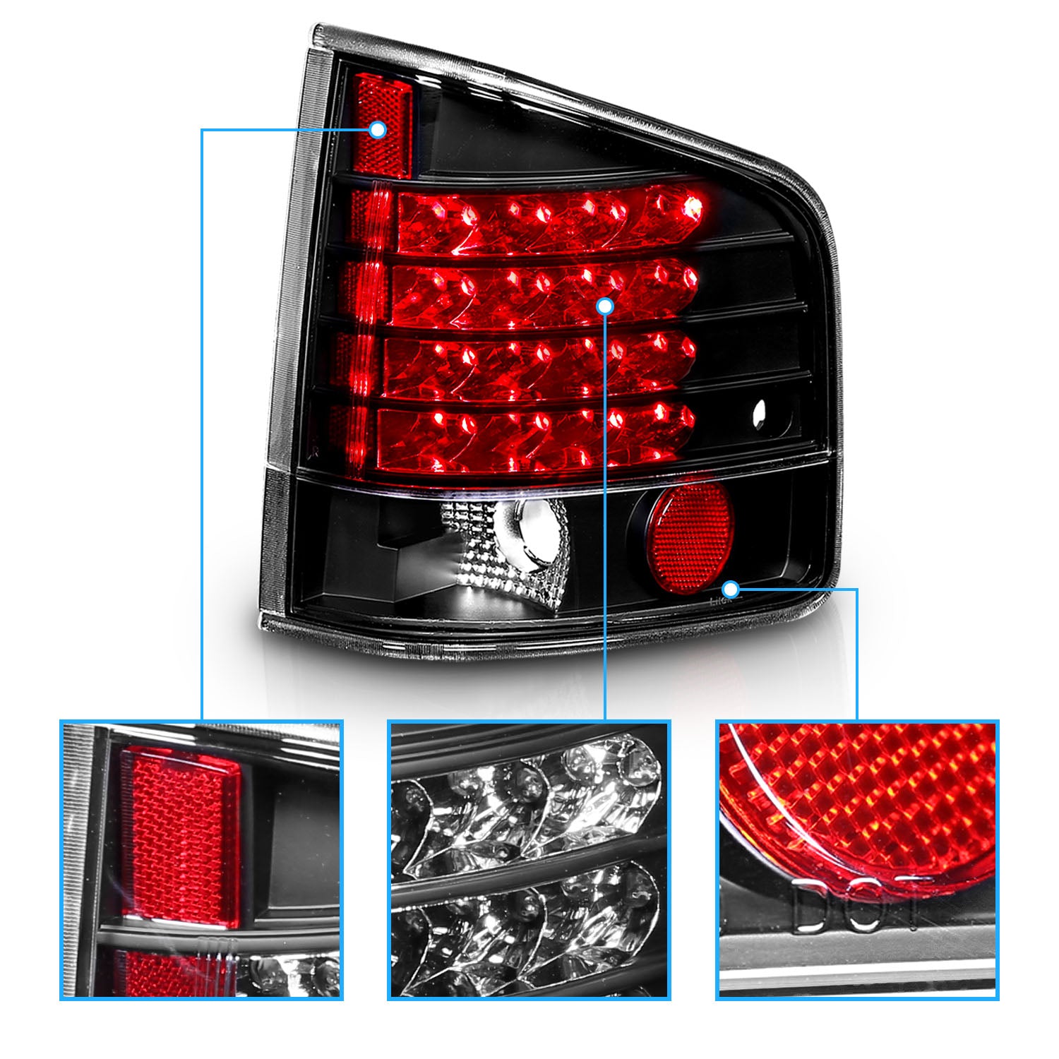 CHEVY S-10/GMC SONOMA 94-04 LED TAIL LIGHTS BLACK