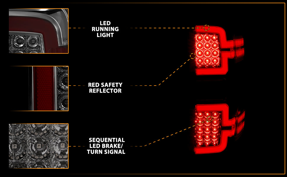 CHEVY SILVERADO 14-17 LED TAIL LIGHTS SMOKE LENS (SEQUENTIAL SIGNAL)