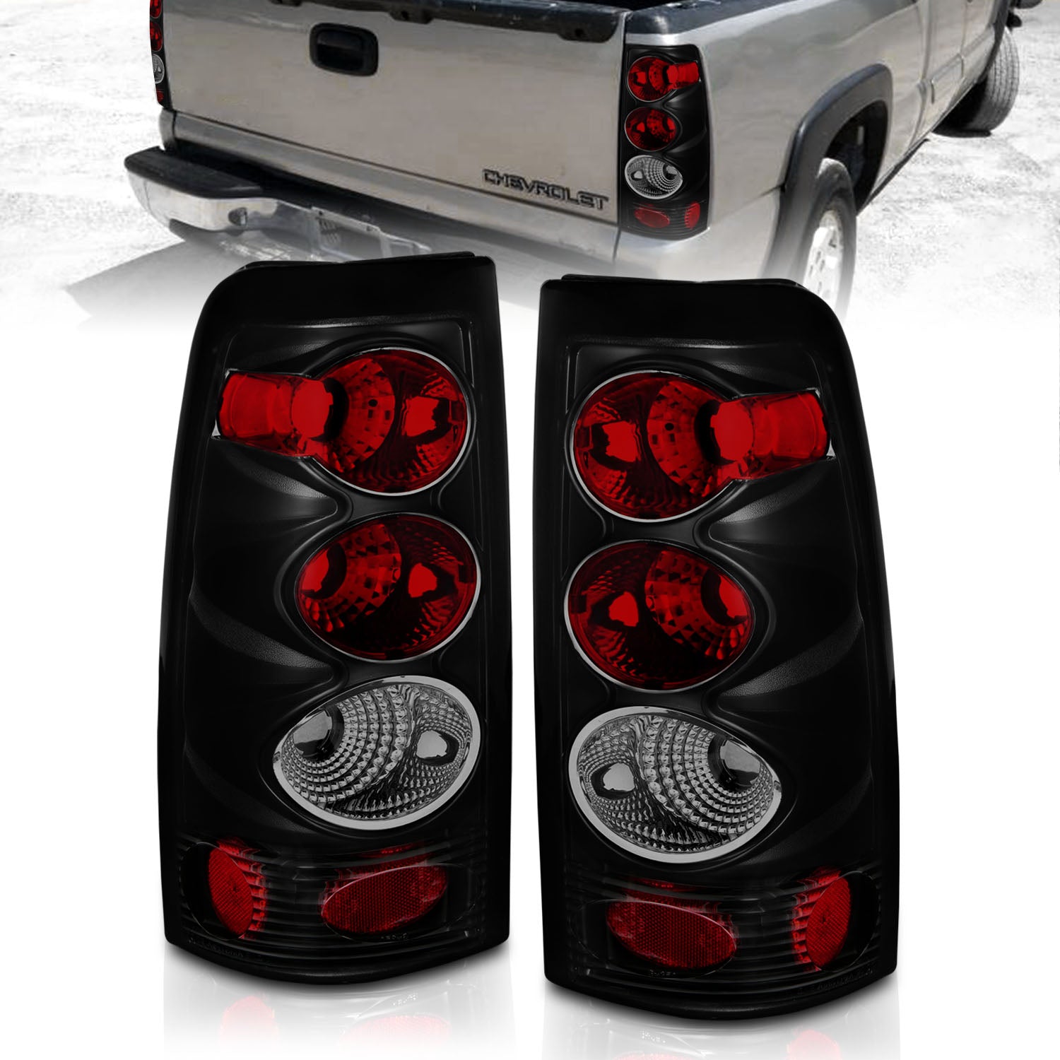 CHEVY SILVERADO 99-02 TAIL LIGHTS DARK SMOKE