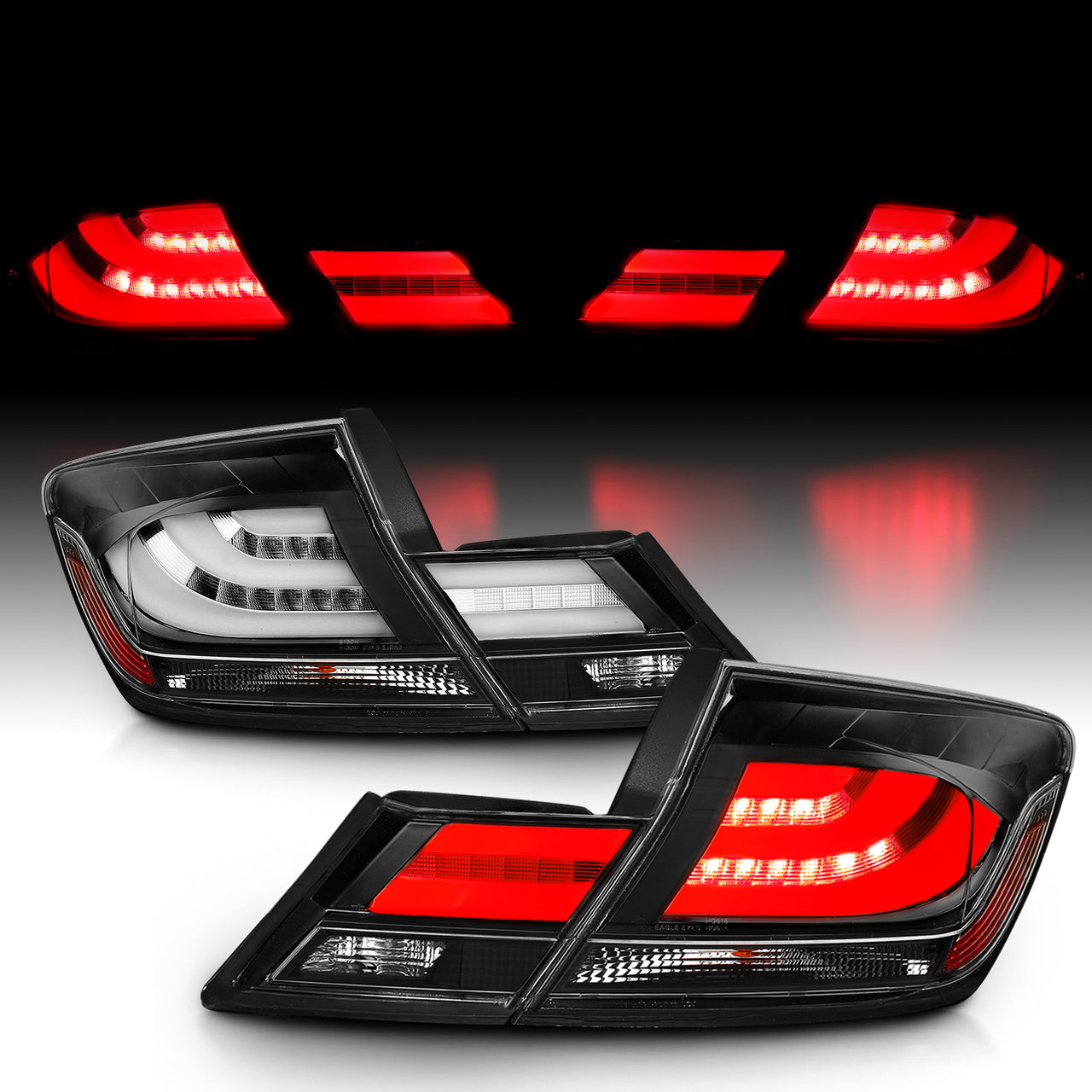 HONDA CIVIC 13-UP 4DR LED TAIL LIGHTS BLACK (4 PCS)