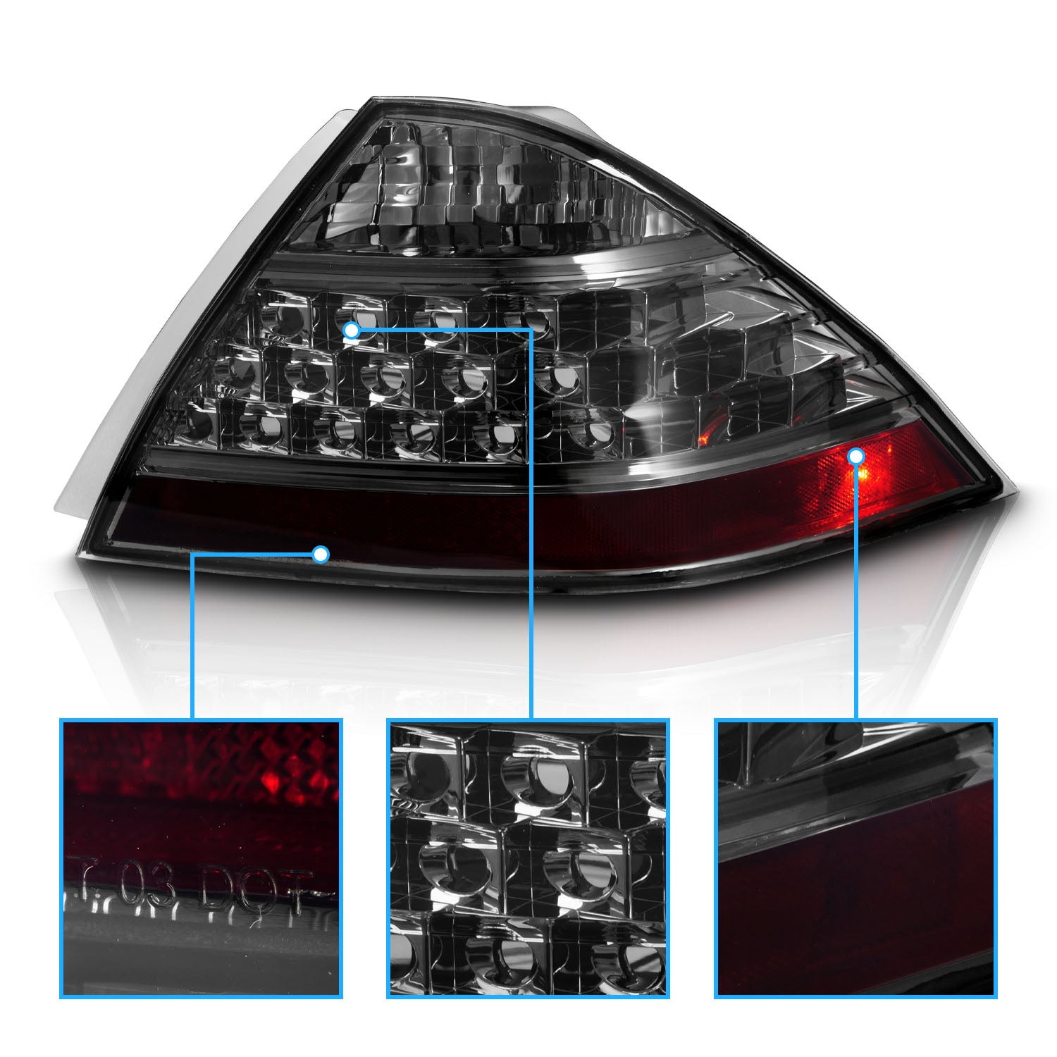 HONDA ACCORD 06-07 4DR TAIL LIGHTS SMOKE (NO LED KIT)