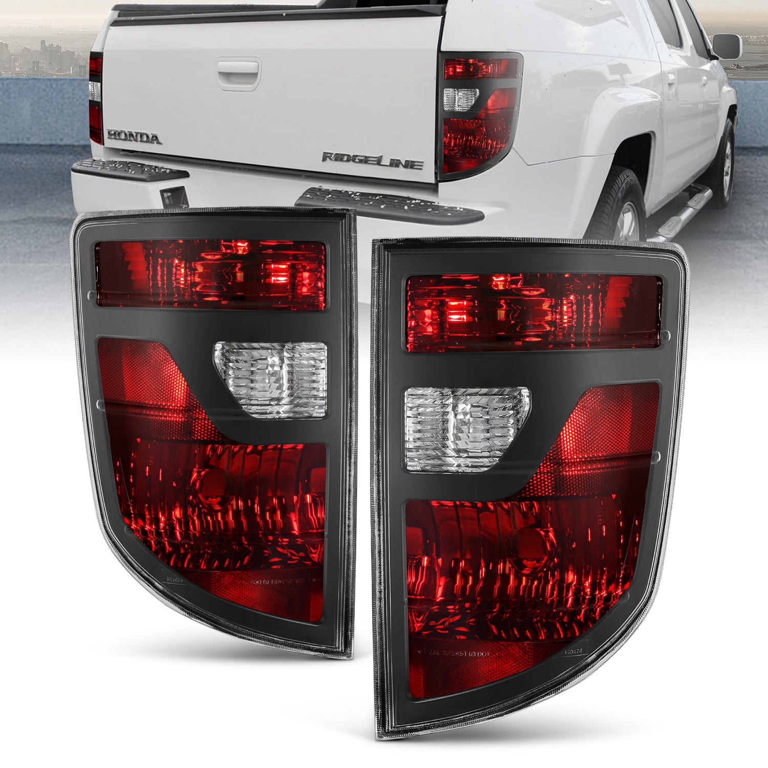 HONDA RIDGELINE 06-08 BLACK HOUSING DARK RED LENS (W/O BULB)