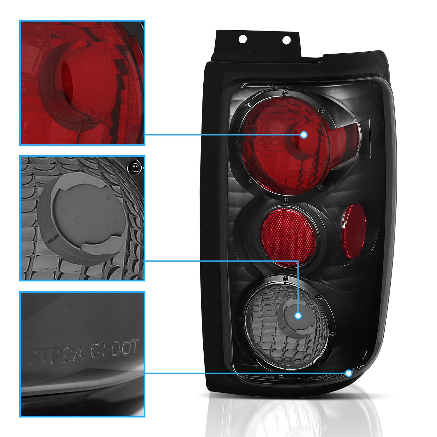 FORD EXPEDITION 97-02 TAIL LIGHTS G2 DARK SMOKE