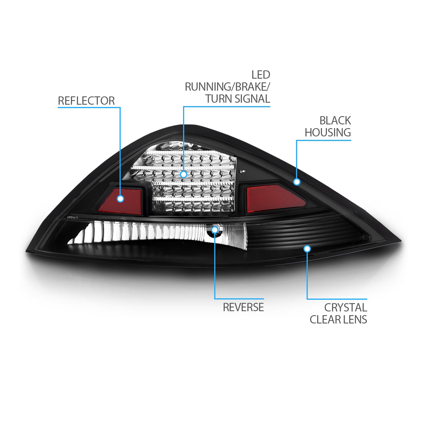HONDA ACCORD 03-05 2DR LED TAIL LIGHTS BLACK