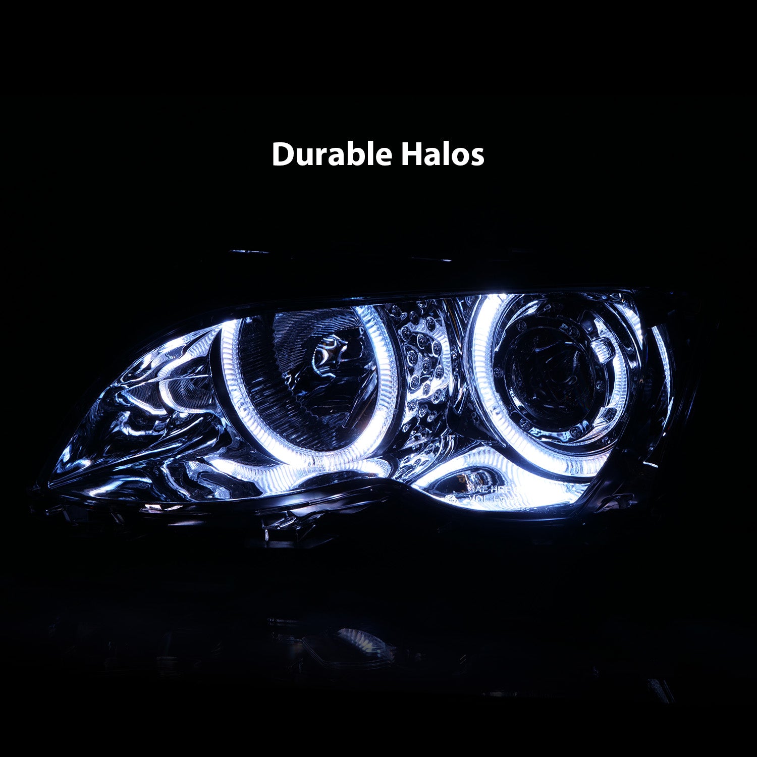 BMW 3 SERIES E46 02-05 4DR PROJECTOR HEADLIGHTS HALO CHROME CLEAR