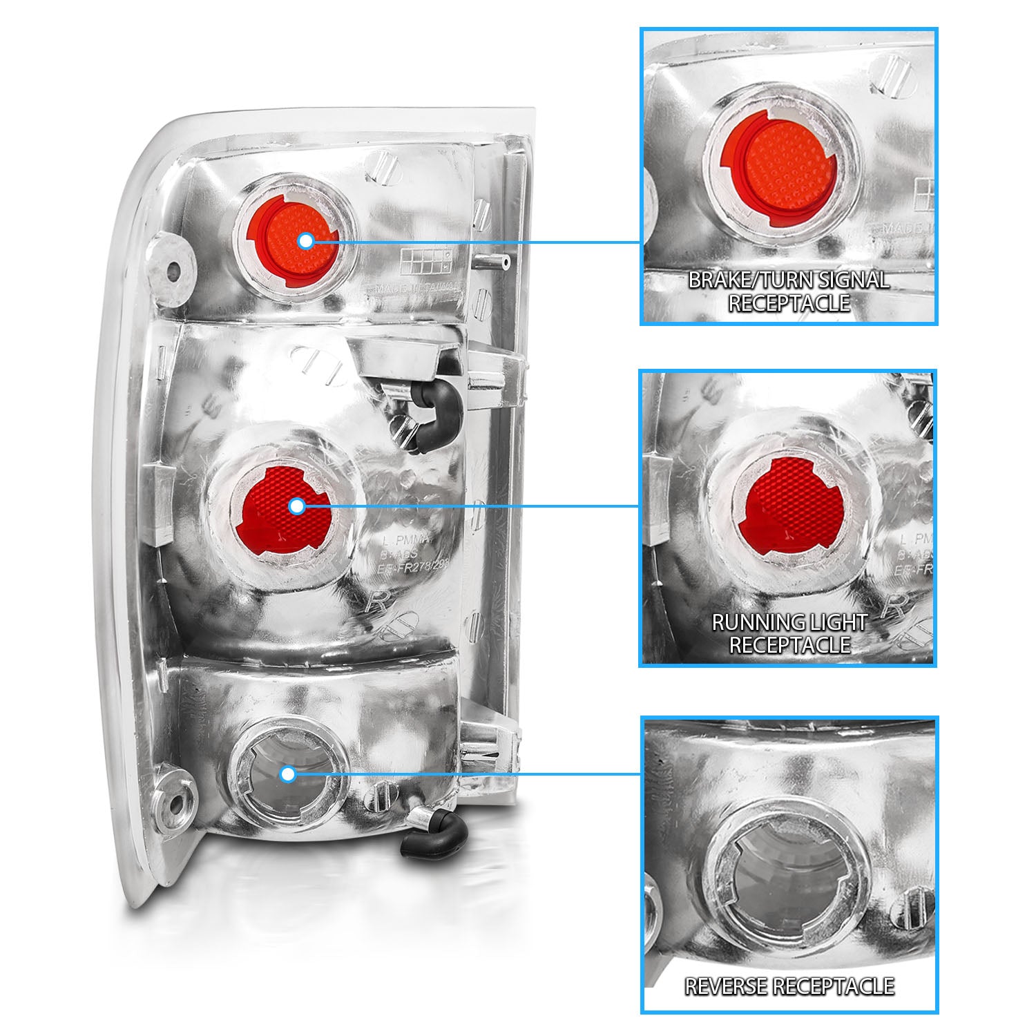 FORD RANGER 98-01 TAIL LIGHTS G2 BLACK