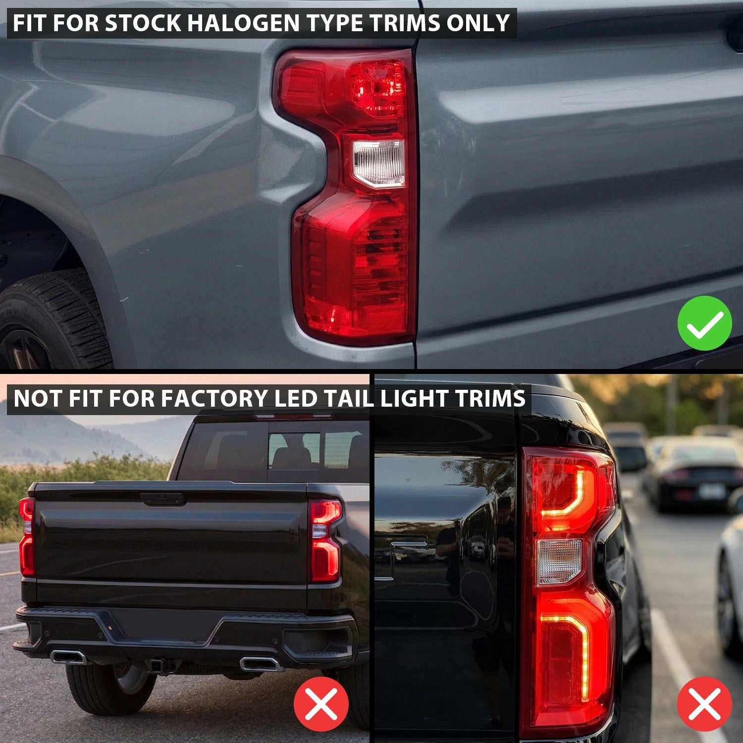 CHEVY SILVERADO 19-20 TAIL LIGHTS RED/CLEAR LENS, CHROME HOUSING (OE STYLE)