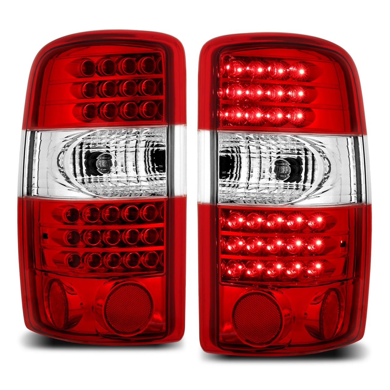 CHEVY TAHOE/SUBURBAN/GMC DENALI 00-06 LED TAIL LIGHTS G2 RED/CLEAR