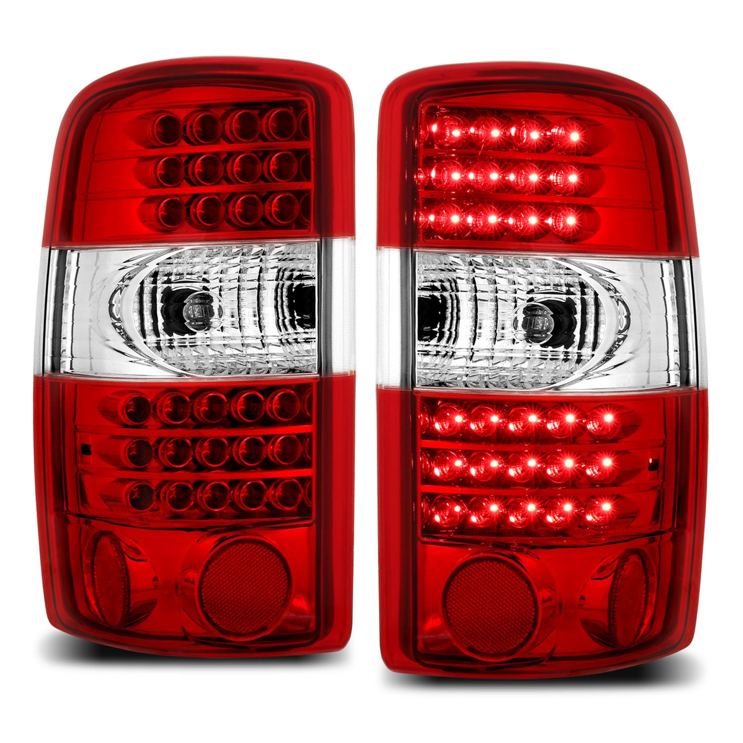CHEVY TAHOE/SUBURBAN/GMC DENALI 00-06 LED TAIL LIGHTS G2 RED/CLEAR