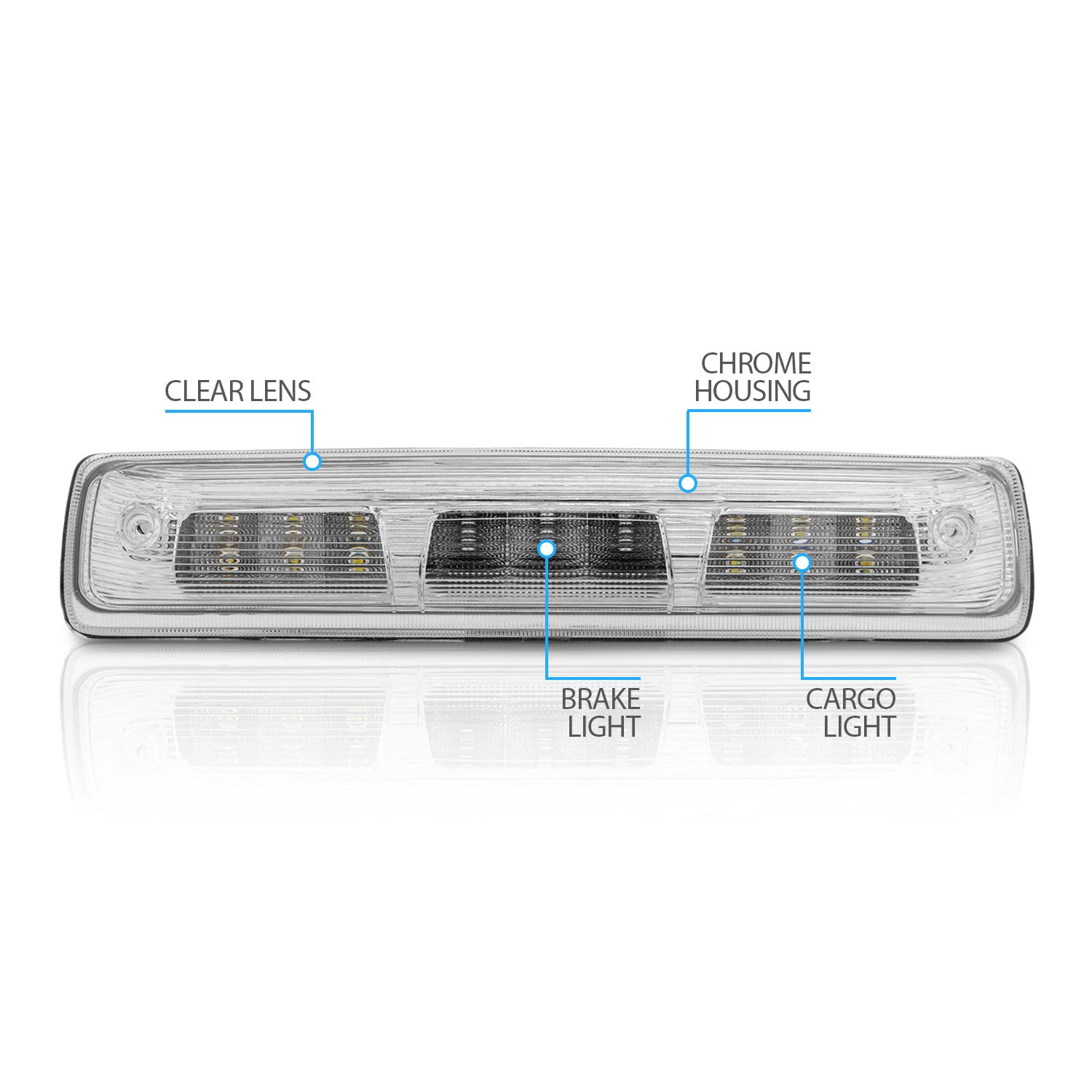 CHEVY COLORADO 2015 LED 3RD BRAKE LIGHT ALL CHROME