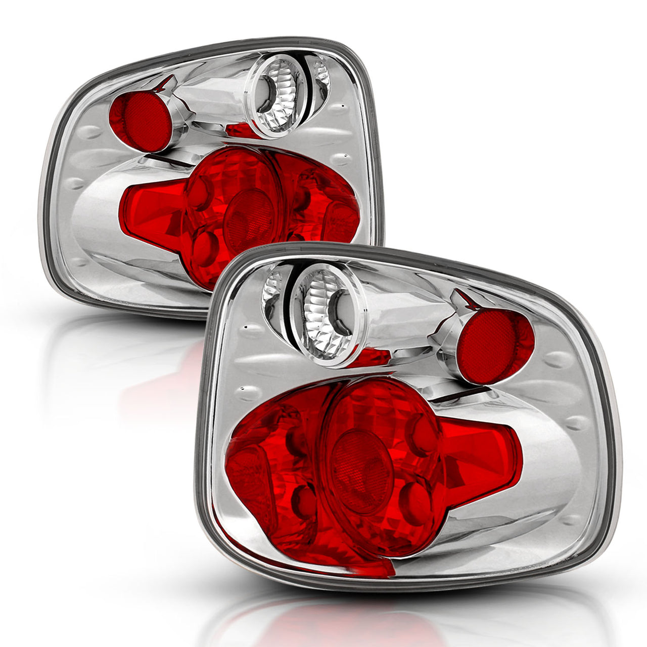 FORD F-SERIES FLARE SIDE 01-03 TAIL LIGHTS VERSION 2 CHROME