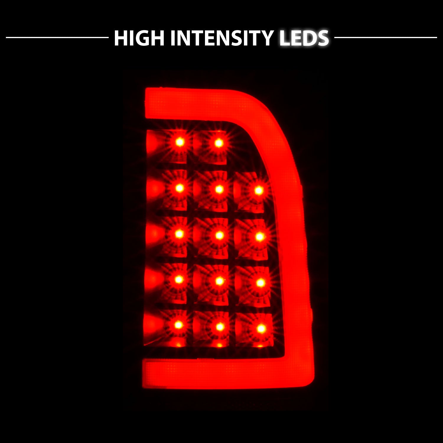 FORD F-150/F250 97-04 STYLESIDE/SUPER DUTY 99-07 LED TAIL LIGHTS BLACK HOUSING SMOKE LENS W/ C LIGHT BAR