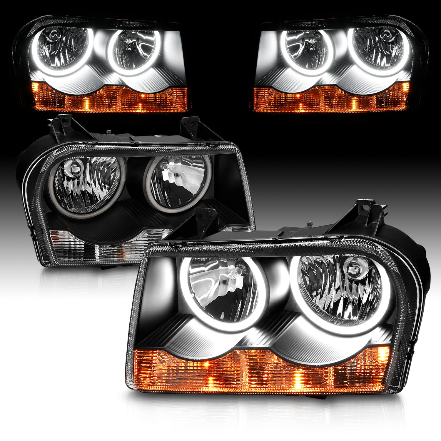 CHRYSLER 300 05-UP H.L HALO BLACK (SUPER WHITE)