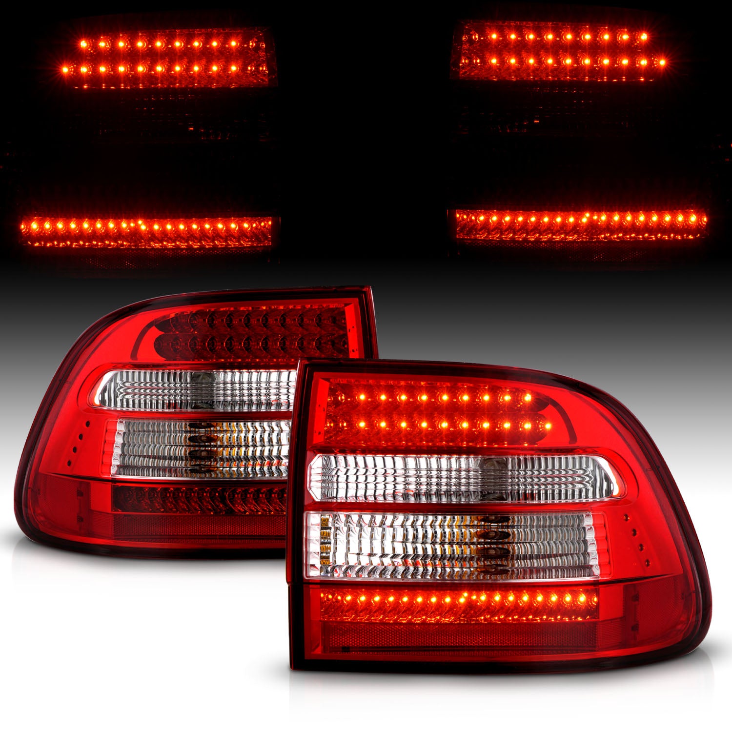 PORSCHE CAYENNE 03-06 LED TAIL LIGHTS RED/CLEAR