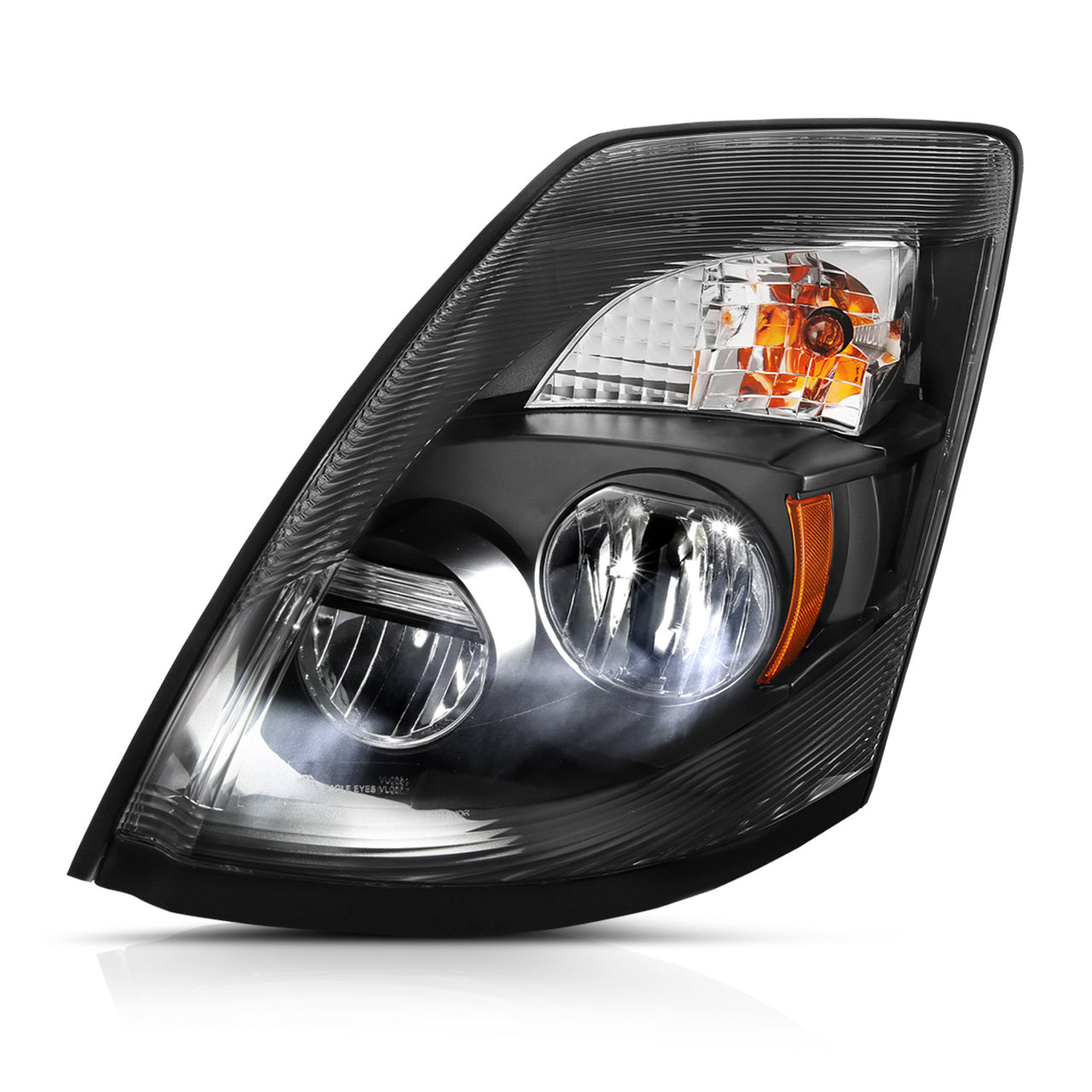 VOLVO VNX/VLN  15-16  LED H.L BLACK AMBER  (LEFT) (VNX 300,430, 630/VNL 300,430,630,670,730,780)