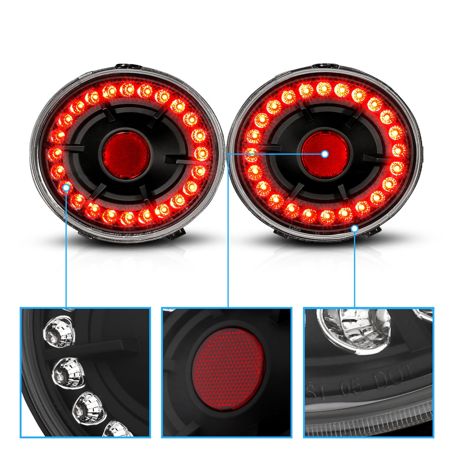 CHEVY CORVETTE 05-07/CORVETTE Z06 06-07 LED TAIL LIGHTS BLACK