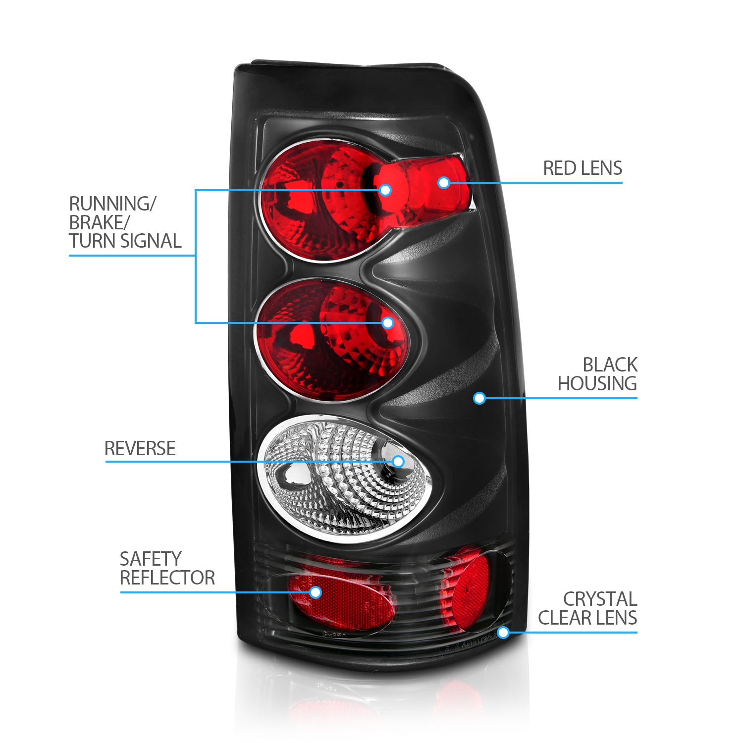 CHEVY SILVERADO 99-02 TAIL LIGHTS BLACK