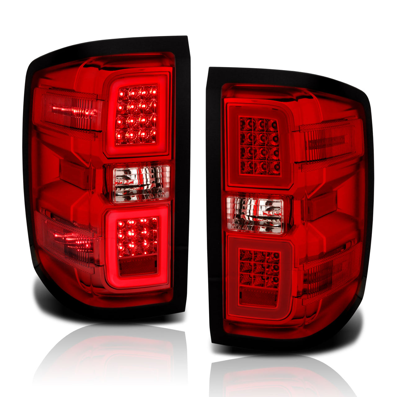 CHEVY SILVERADO 14-17 LED TAIL LIGHTS G4 RED LENS