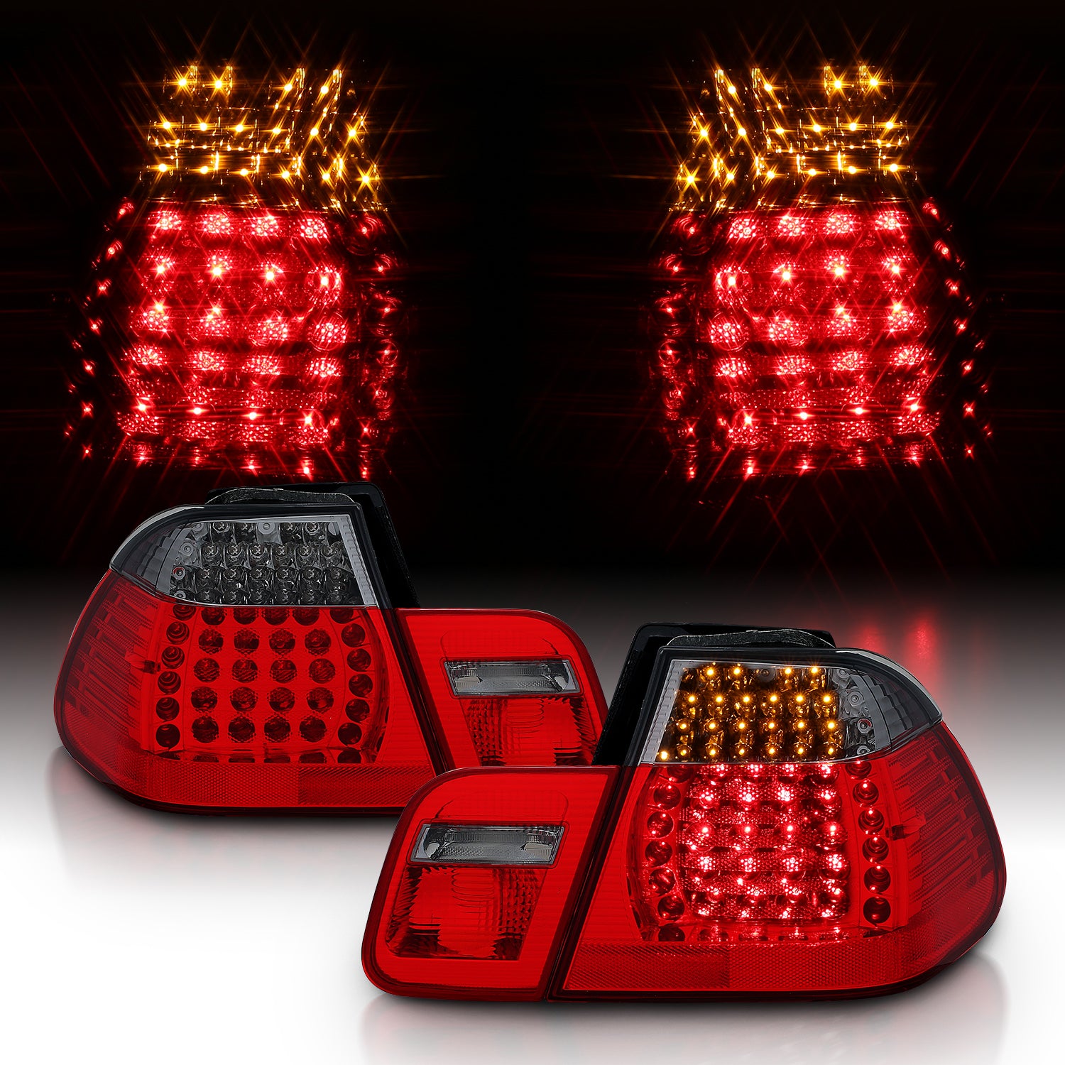 BMW 3 SERIES E46 99-01 4DR LED TAIL LIGHTS RED/SMOKE  4PCS