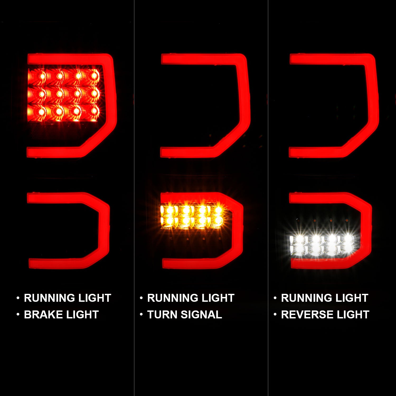 TOYOTA TUNDRA 07-11 FULL LED T.L BLACK HOUSING CLEAR LENS W/ DOUBLE C LIGHT BARS