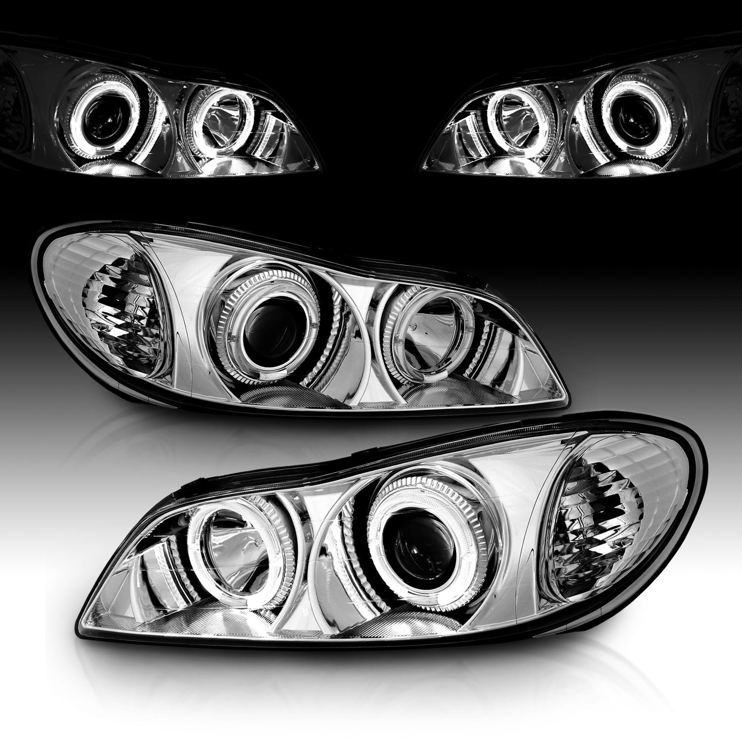 INFINITI I-30 00-01 PROJECTOR HEADLIGHTS HALO CHROME CLEAR