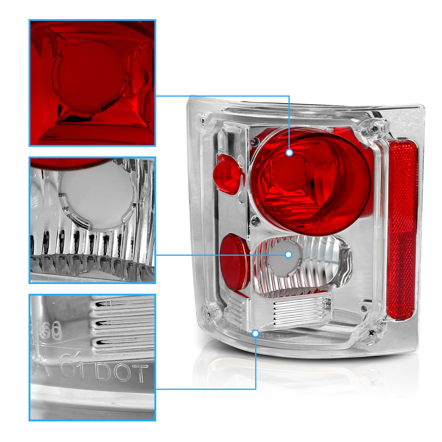 CHEVY FULLSIZE 73-87 TAIL LIGHTS CHROME