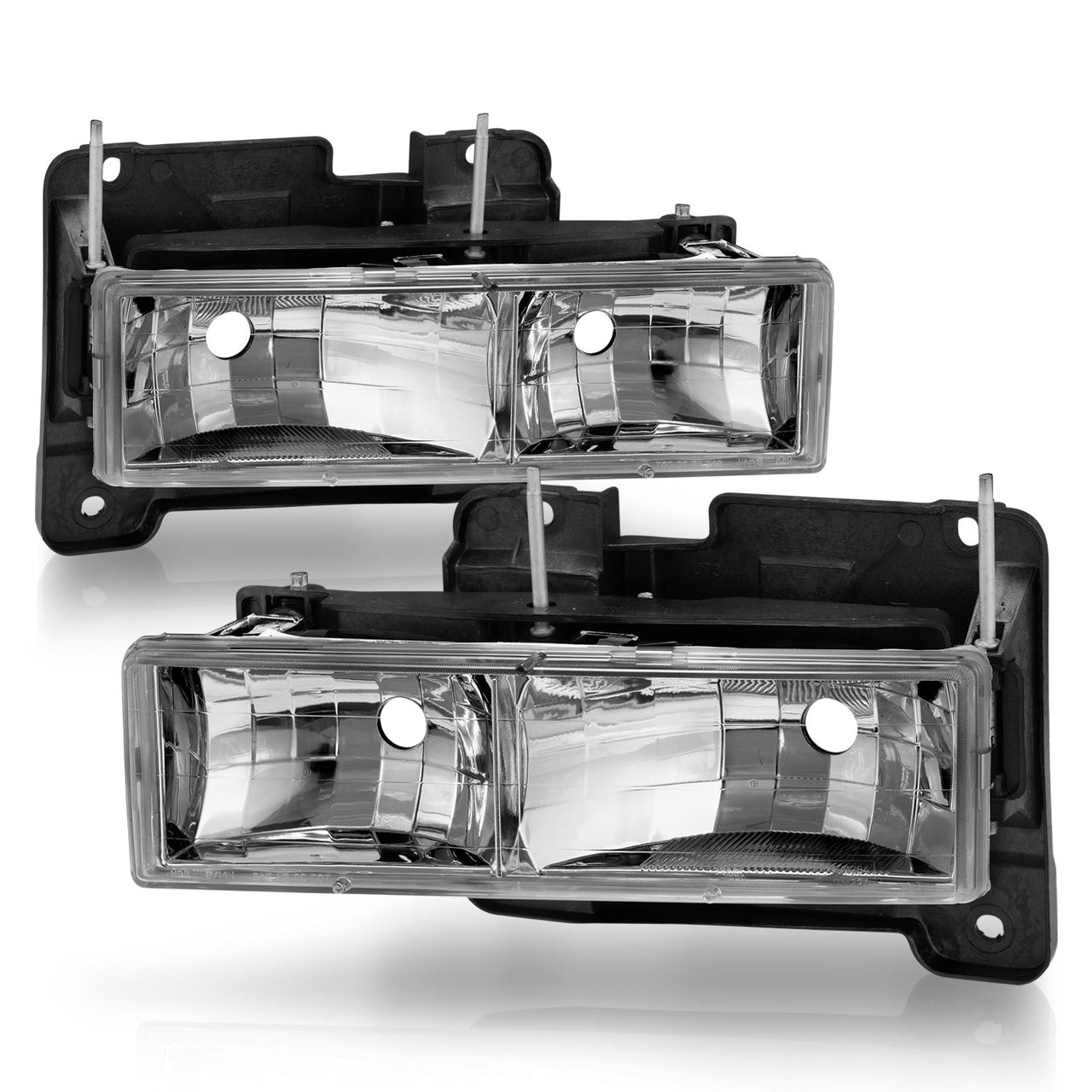CHEVY FULLSIZE 88-98 CRYSTAL HEADLIGHTS CLEAR W/O BULB