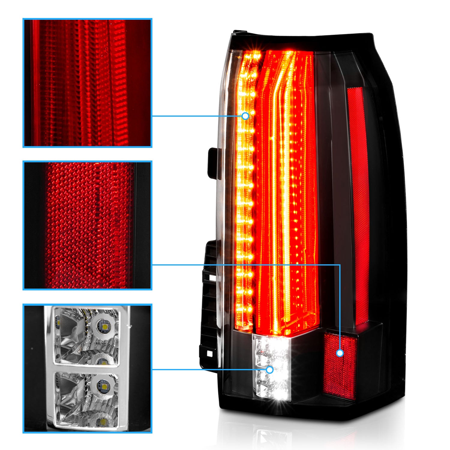 GMC YUKON/YUKON XL 15-17 LED TAIL LIGHTS BLACK