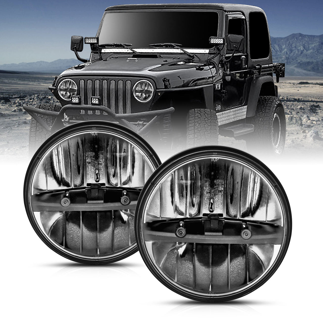 JEEP WRANGLER LED HEADLIGHTS (UNIVERSAL) (ONE SIDE)