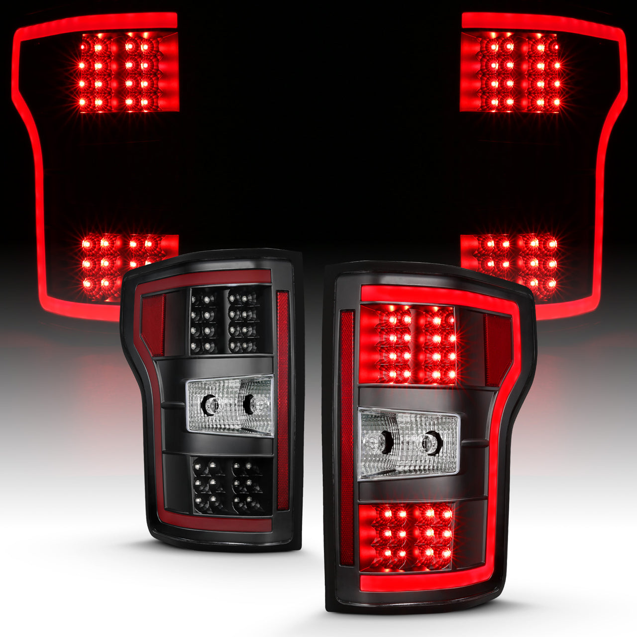 FORD F-150 2018 LED TAIL LIGHTS G2 JDM BLACK