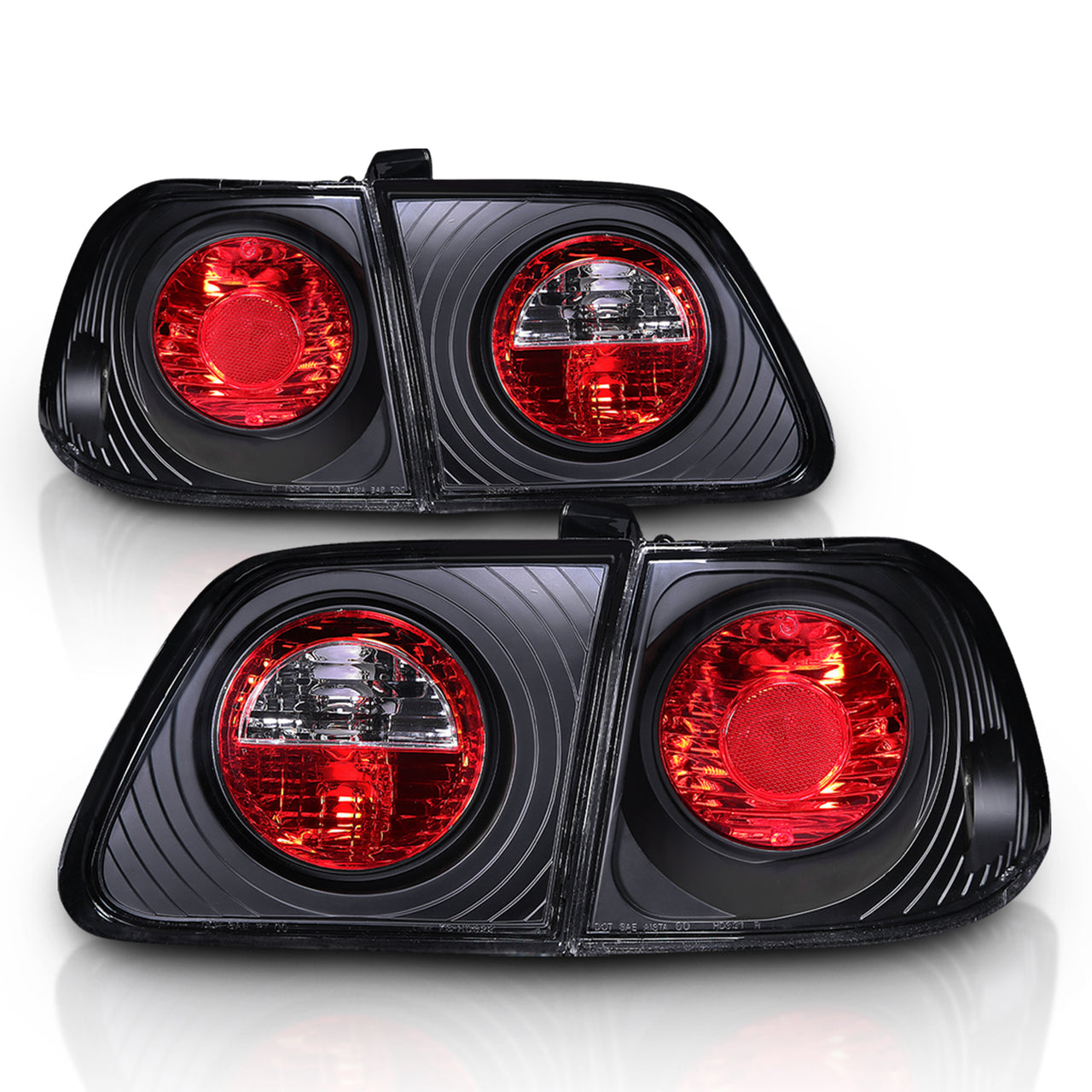 HONDA CIVIC 99-00 4DR TAIL LIGHTS BLACK (4 PCS)