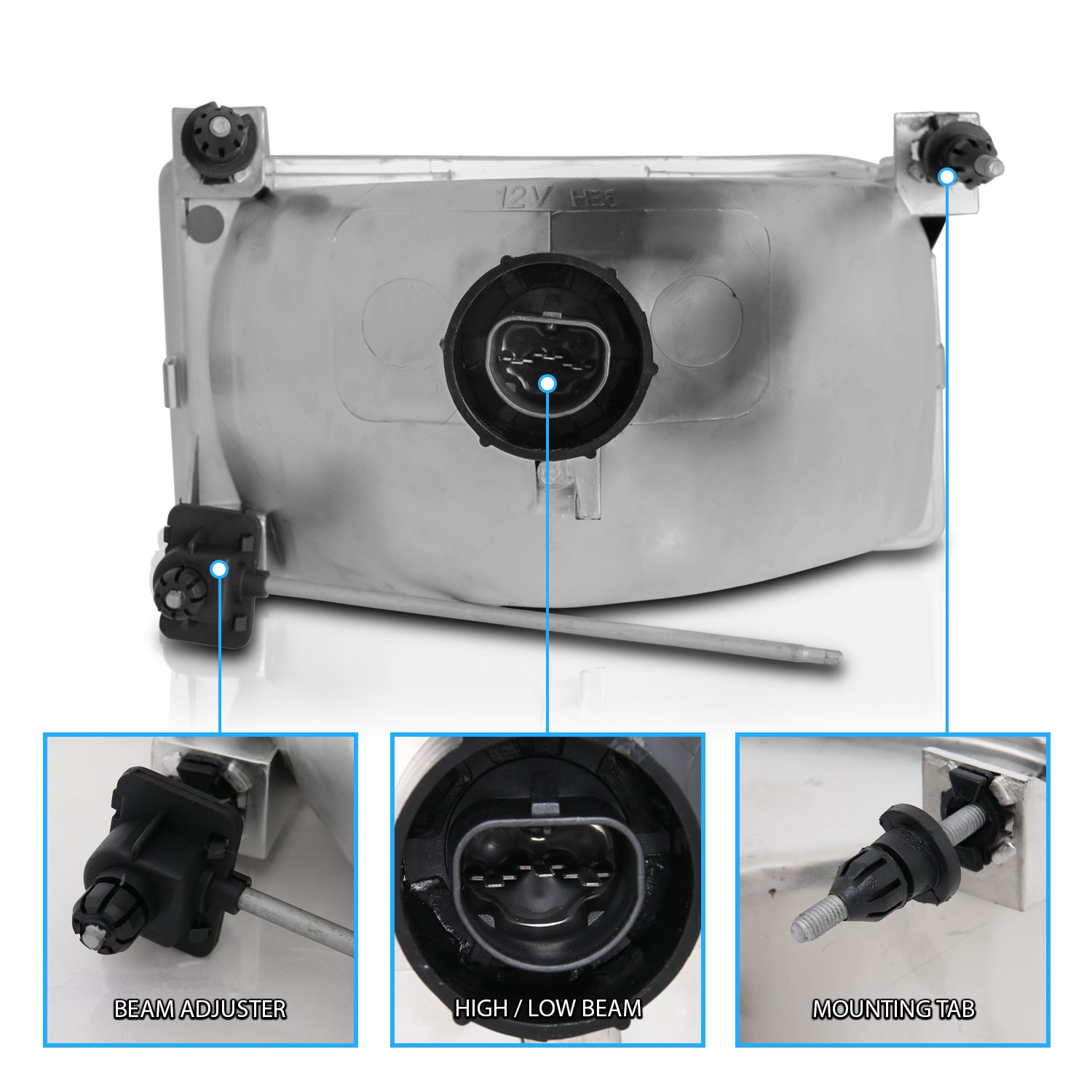 FORD F-150/BRONCO 92-96 HEADLIGHTS CLEAR