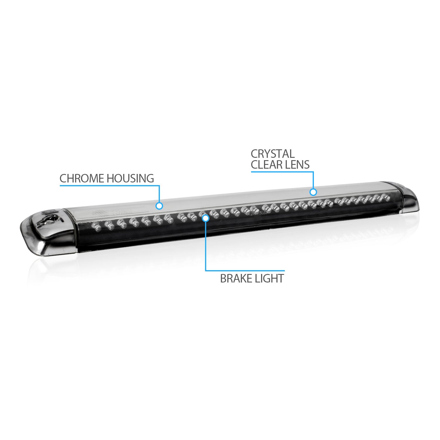 CHEVY FULL SIZE BLAZER 95-04/TAHOE 95-99/SUBURBAN 92-99/GMC YUKON 92-99/ HUMMER H2 02-05 3RD BRAKE LIGHT ALL CHROME (4DR Only)