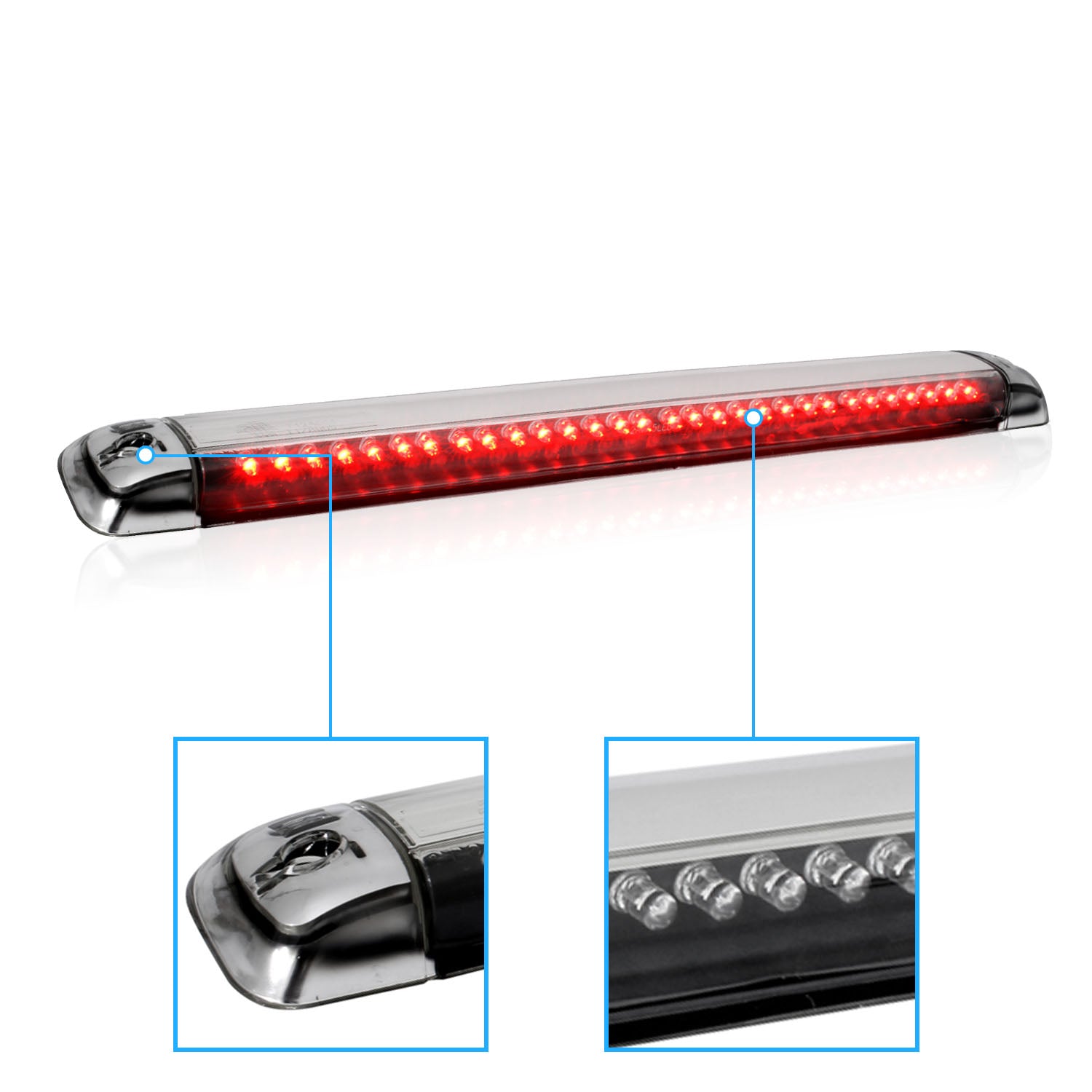 CHEVY FULL SIZE BLAZER 95-04/TAHOE 95-99/SUBURBAN 92-99/GMC YUKON 92-99/ HUMMER H2 02-05 3RD BRAKE LIGHT ALL CHROME (4DR Only)