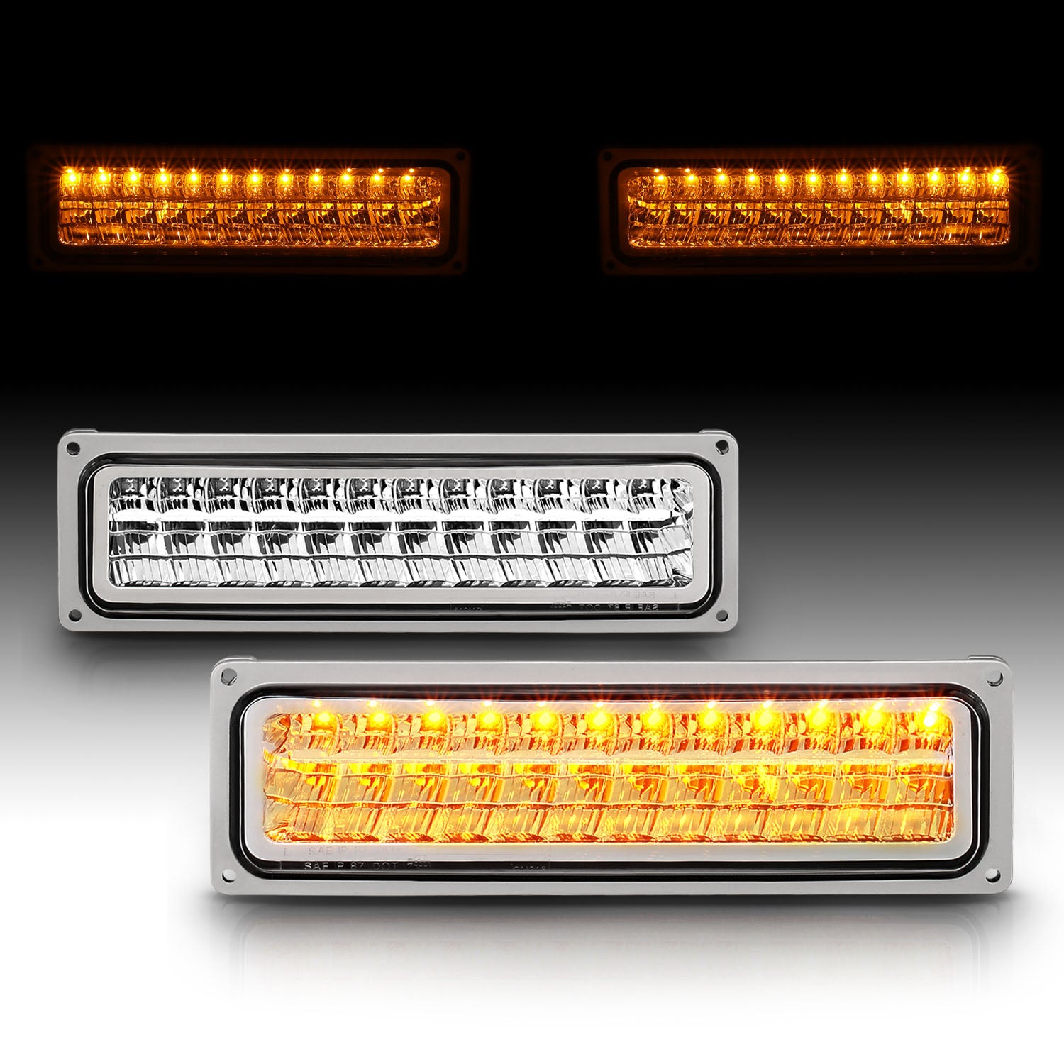 CHEVY FULLSIZE/BLAZER/SUBURBAN/SIERRA/YUKON 88-98 PARKING LED LIGHTS CHROME