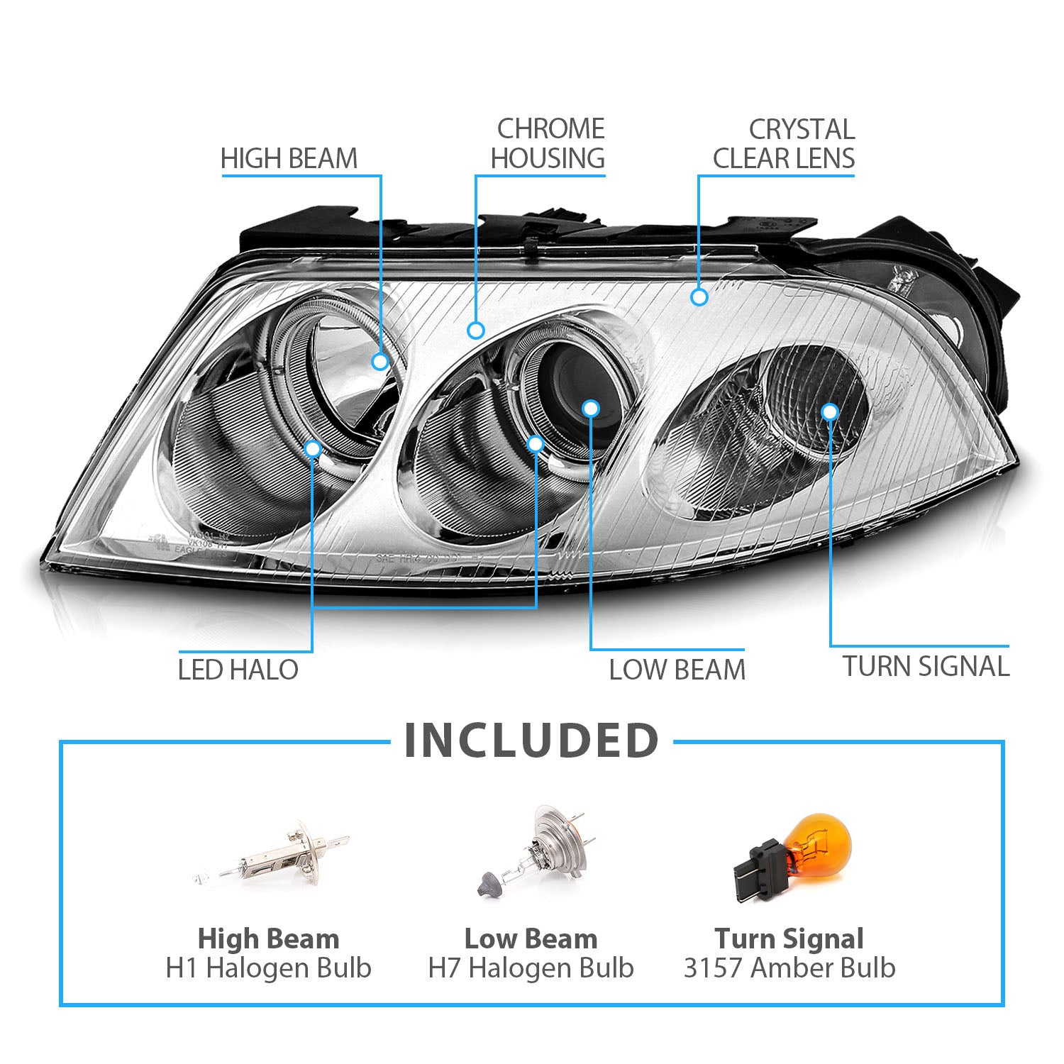 FORD F-150 09-13 PROJECTOR HEADLIGHTS G2 HALO LED BLACK AMBER (RX HALO)