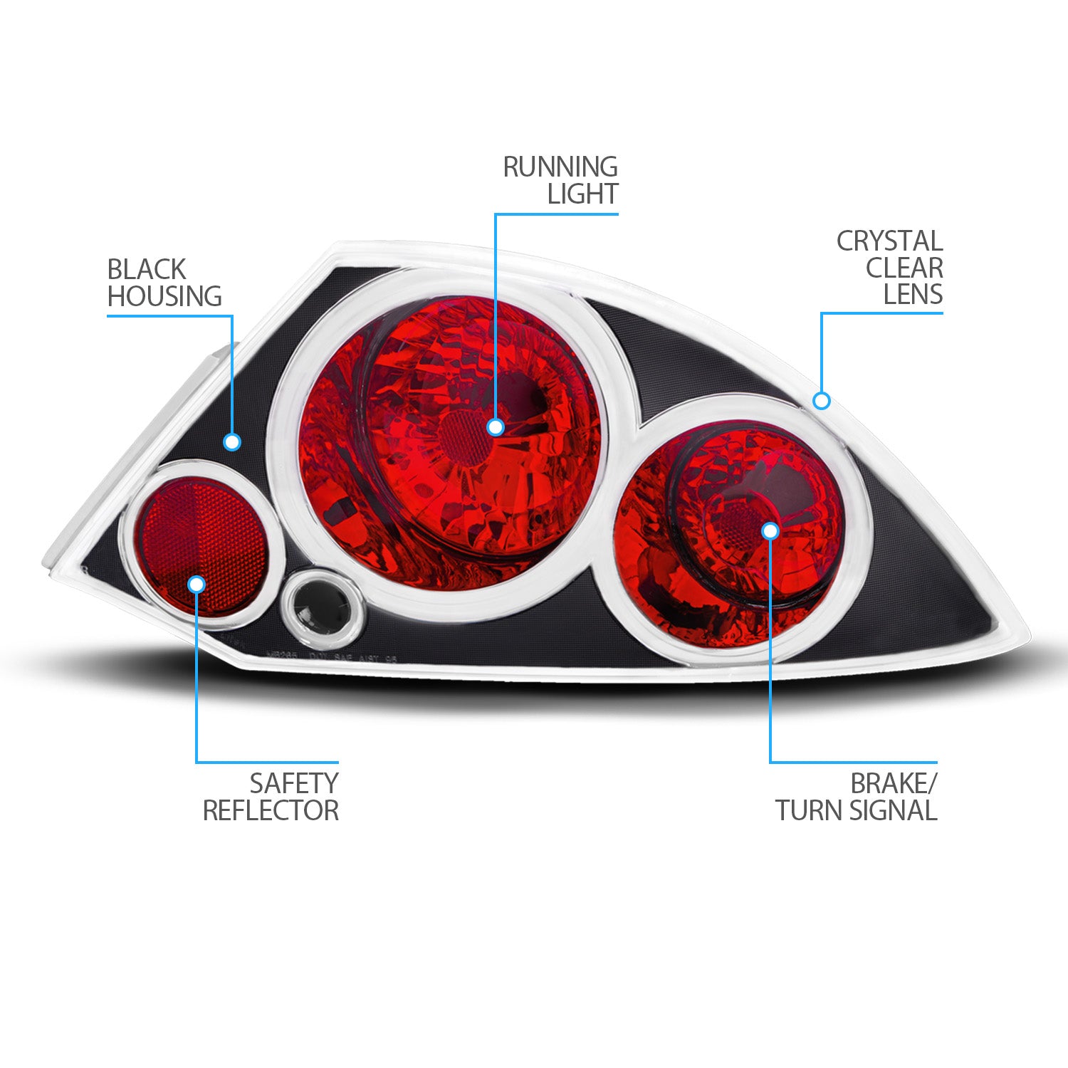 MITSUBISHI ECLIPSE 00-02 TAIL LIGHTS BLACK
