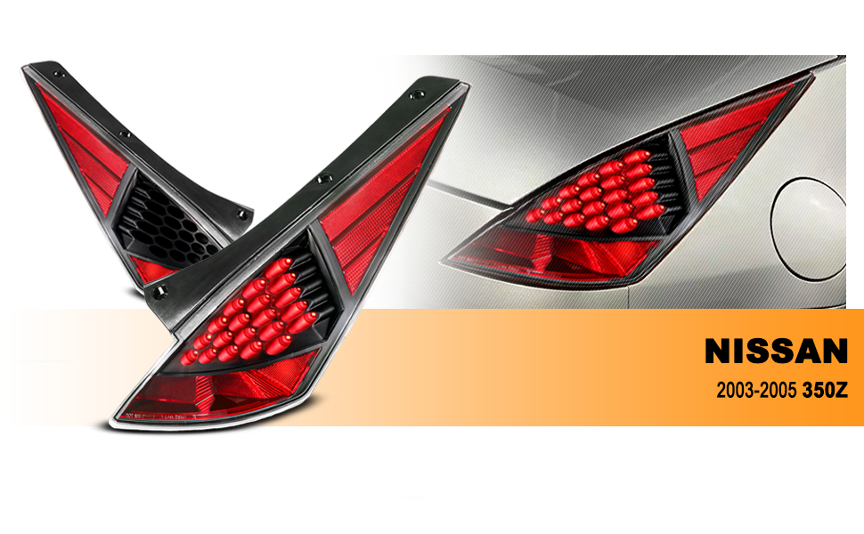 NISSAN 350Z 03-06 LED TAIL LIGHTS ALL BLACK HOUSING