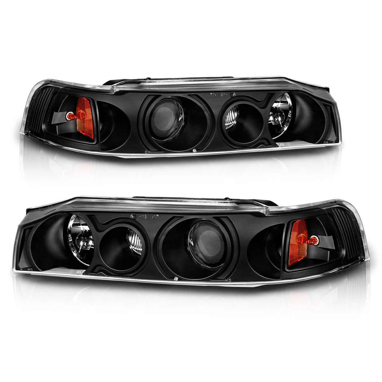HONDA ACCORD 90-93 PROJECTOR HEADLIGHTS BLACK CLEAR AMBER