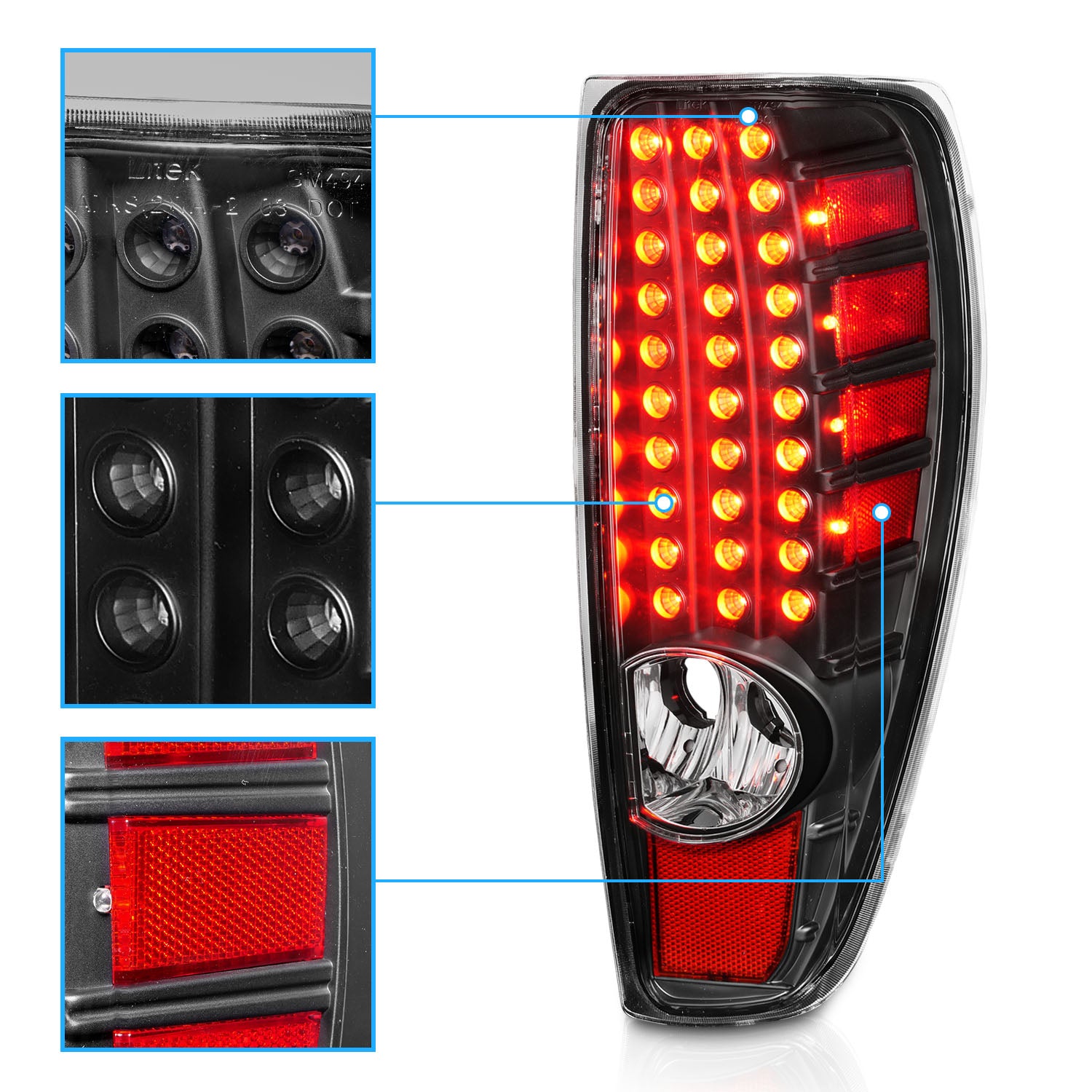CHEVY COLORADO 04-12 / GMC CANYON 04-12 LED TAIL LIGHTS ALL BLACK HOUSING